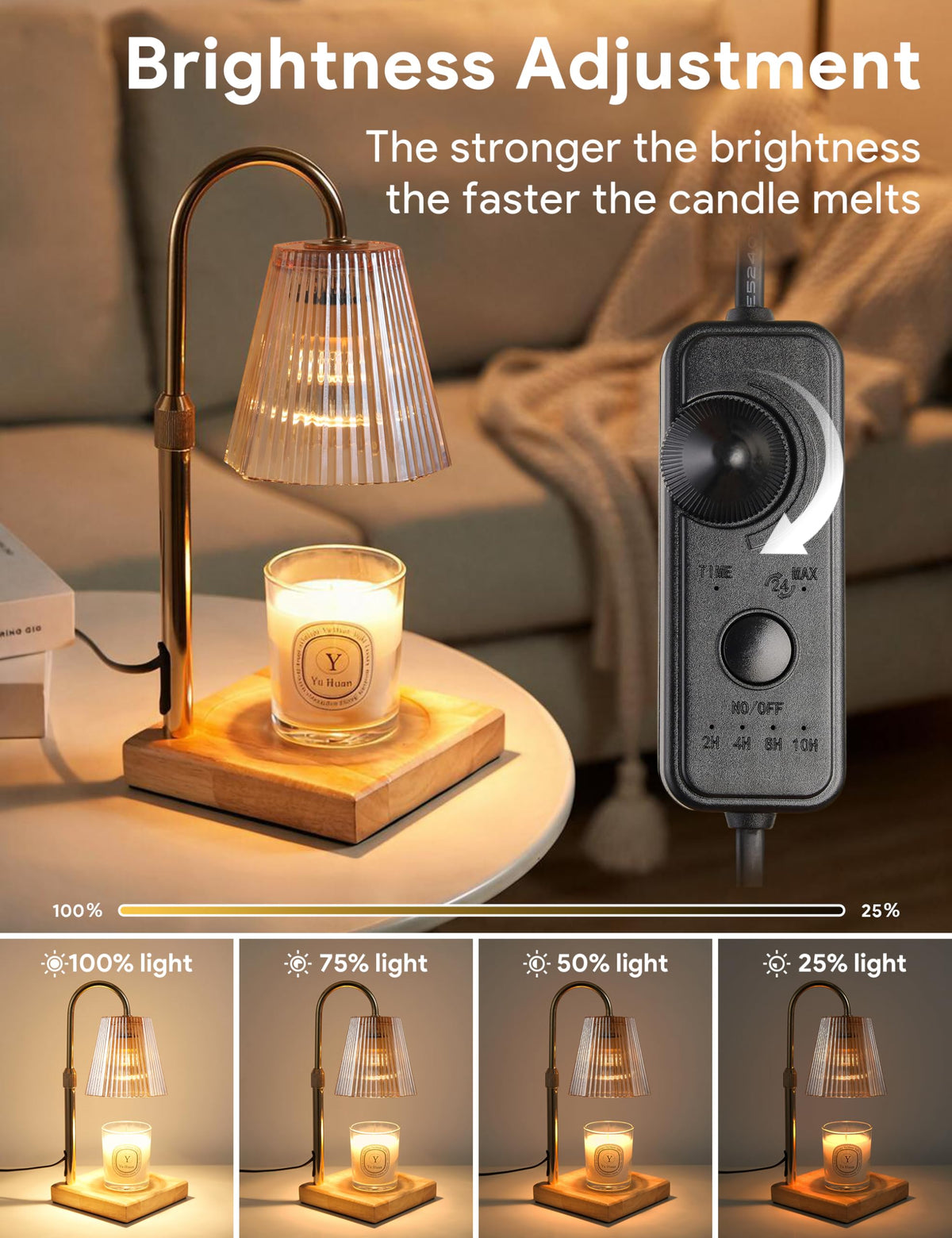 Candle Warmer Lamp Gold G51548