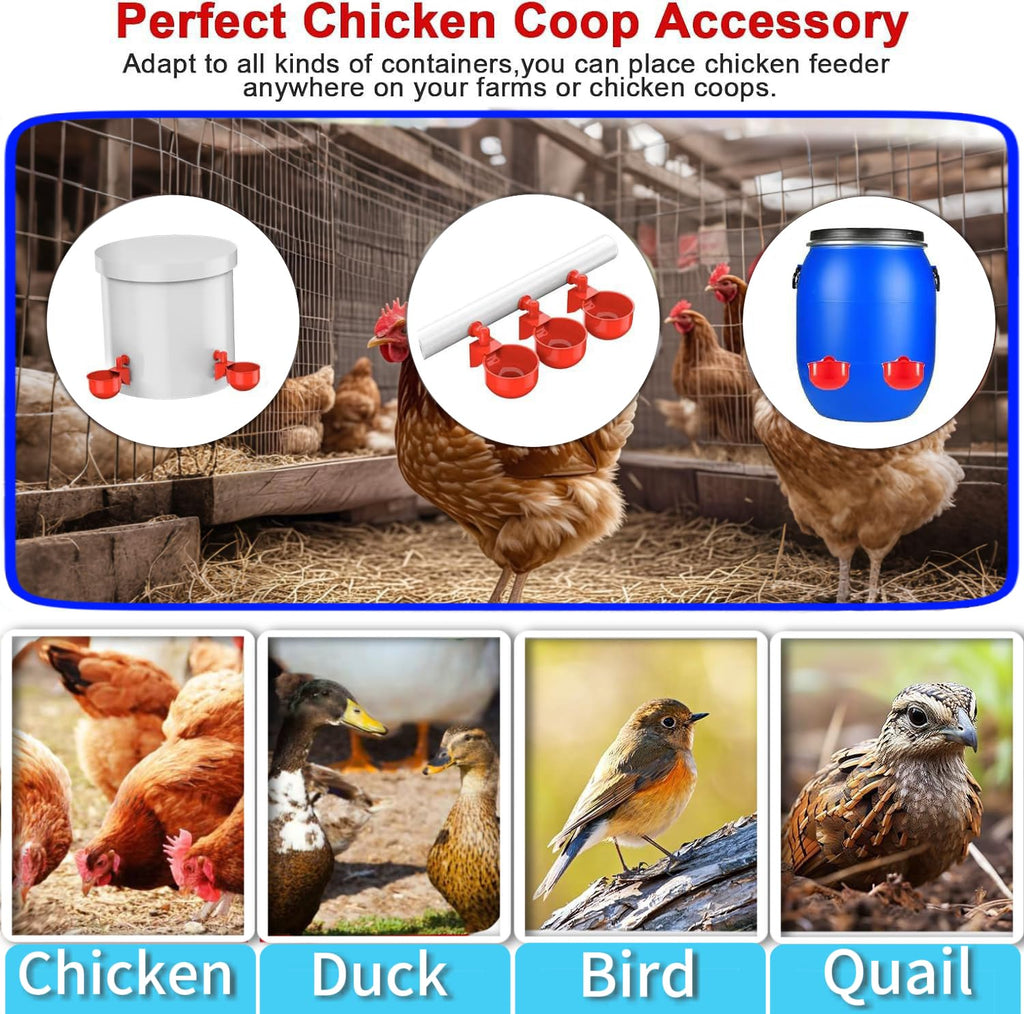 24 Pack Automatic Chicken Waterer Cups Kit N547588