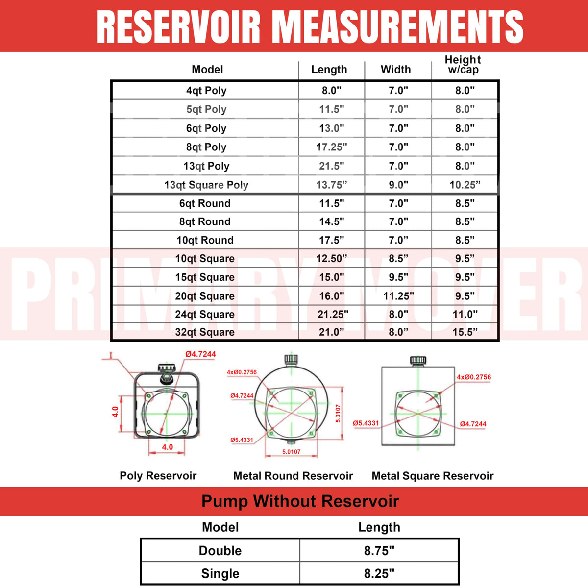 4 Quart Hydraulic Reservoir Tank H48754