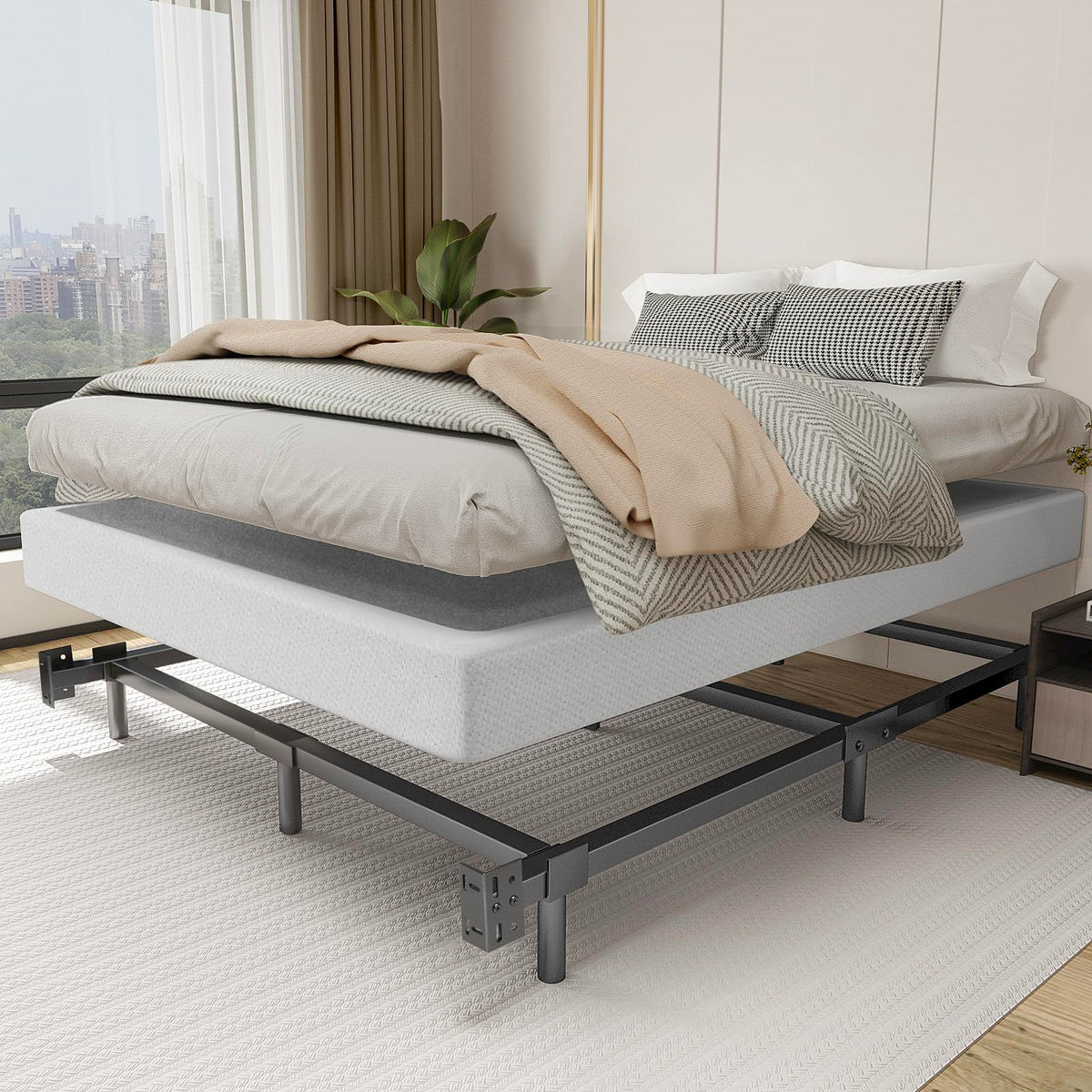 Queen Size 7 Inch Metal Bed Frame K56714