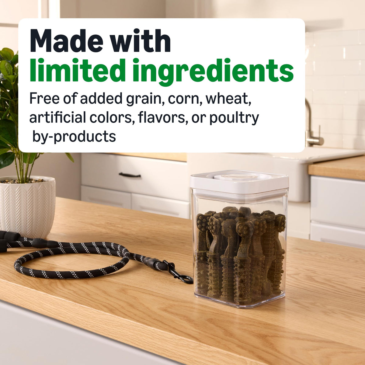 Unflavored Dental Dog Treats, 24 Count Q859
