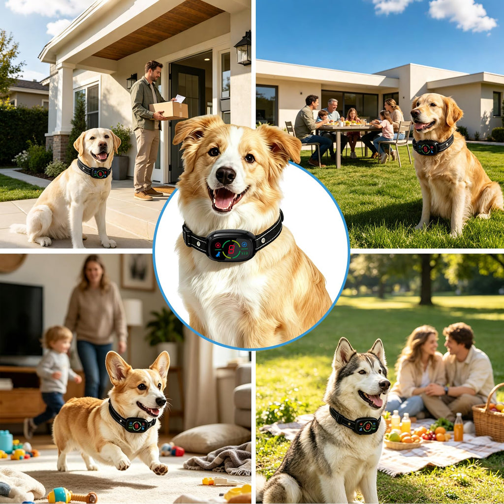 Rechargeable Dog Bark Collar with 3 Beep & Vibration Modes W40988