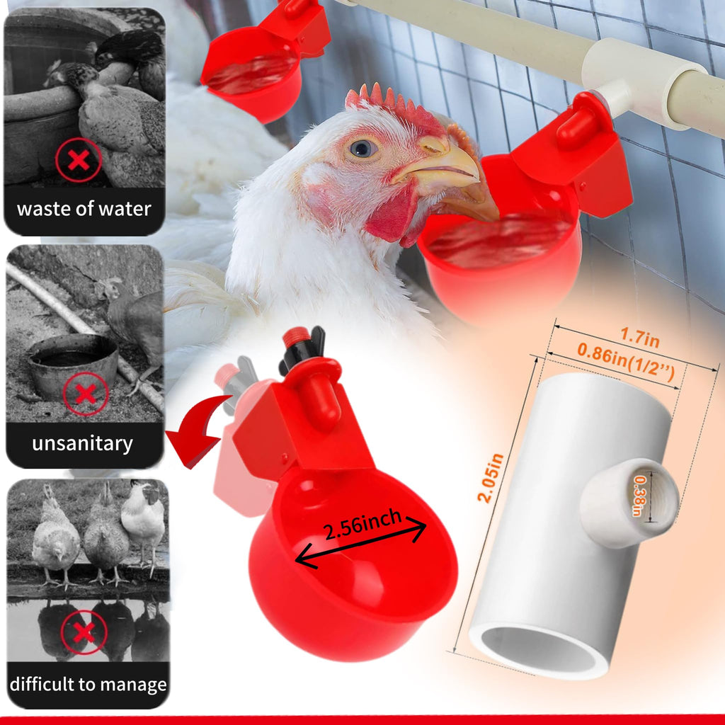 24 Pack Automatic Chicken Waterer Cups Kit N547588