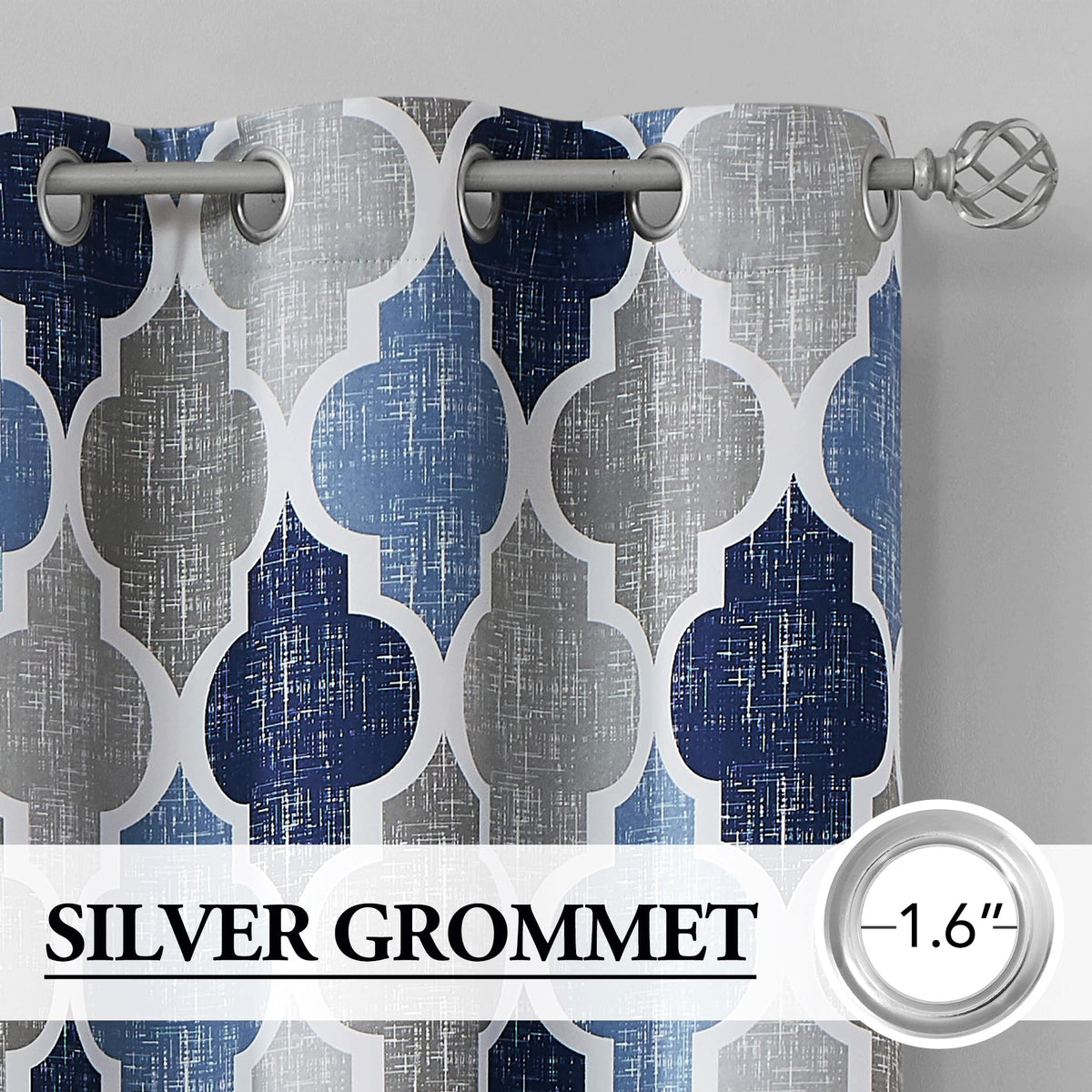 Blue Grey 100x84 Blackout Curtains X39922