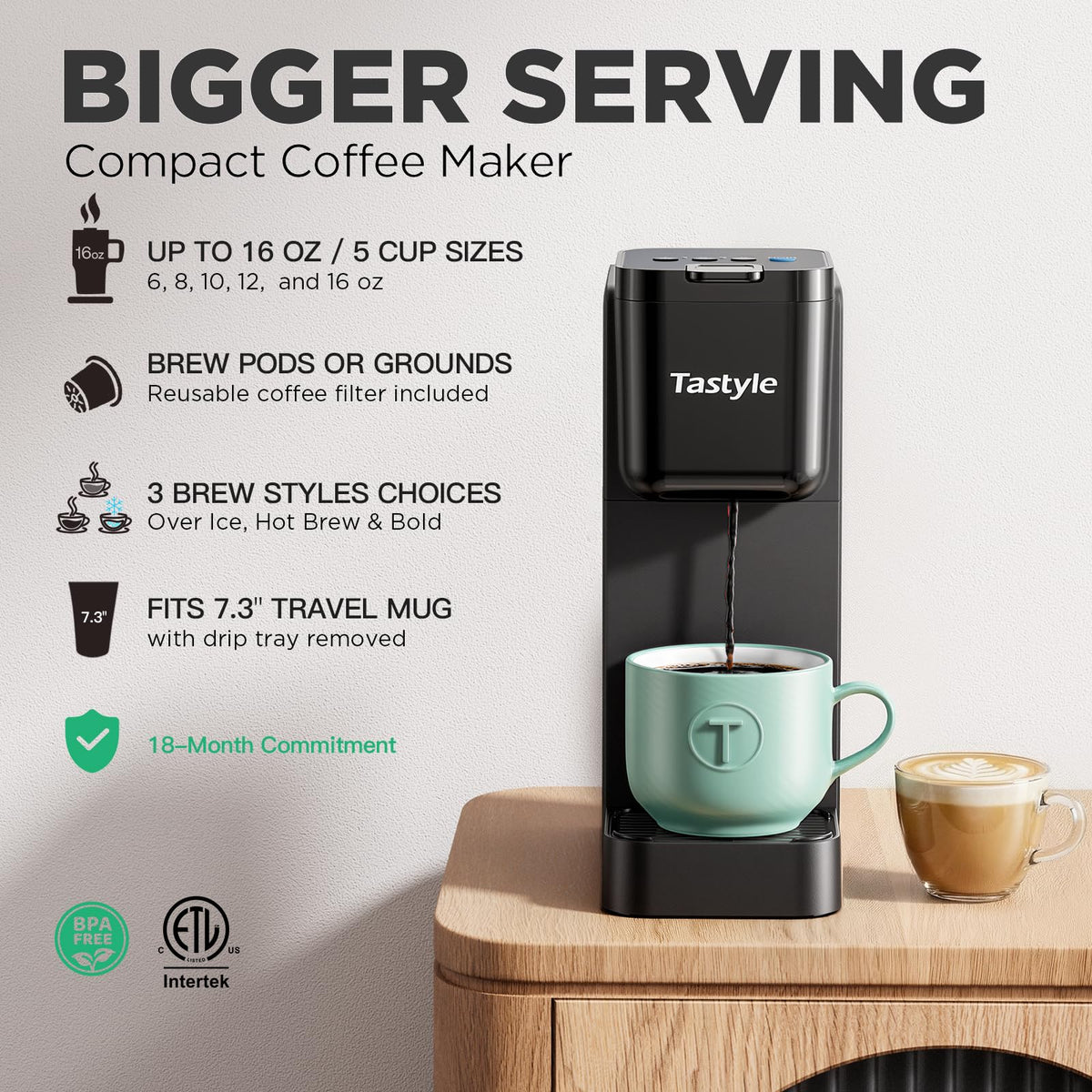 Single Serve Coffee Maker Hot and Iced Black L653968