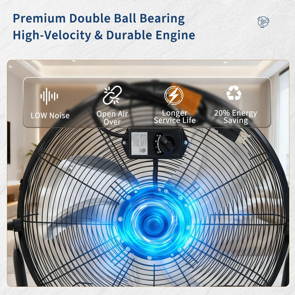 20 Inch 3 Speed High Velocity Industrial Floor Fan J80959