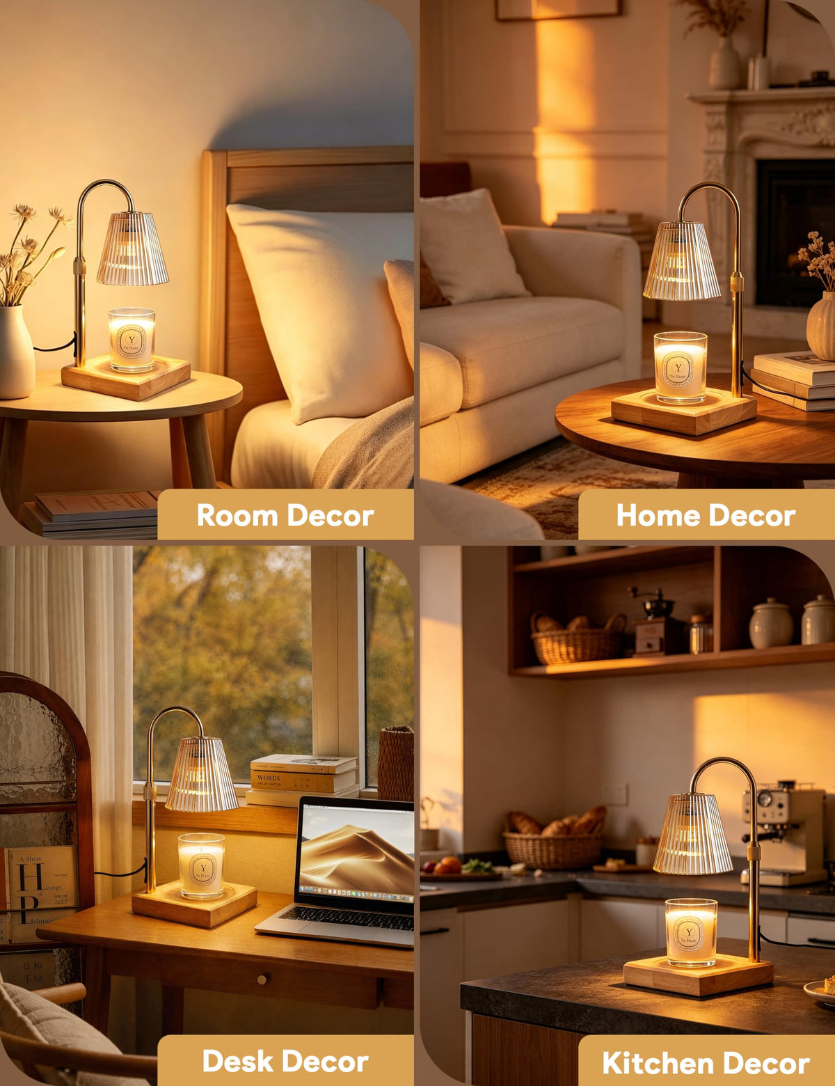 Candle Warmer Lamp Gold G51548