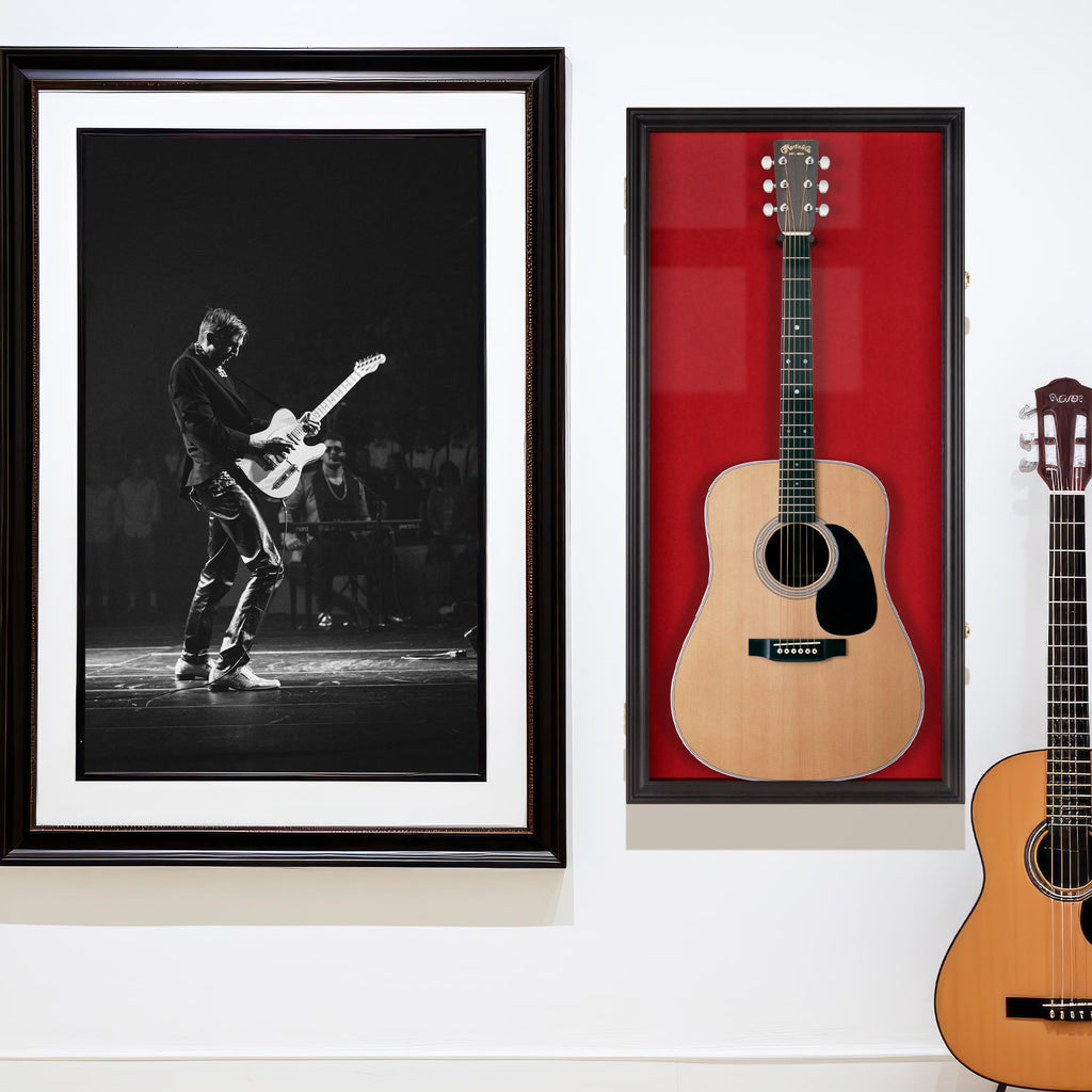 41" Lockable Guitar Display Case with Red Felt Interior E996