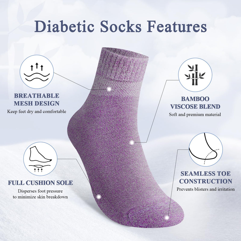 Bamboo Viscose Non Binding Wide Top Ankle Socks W670099