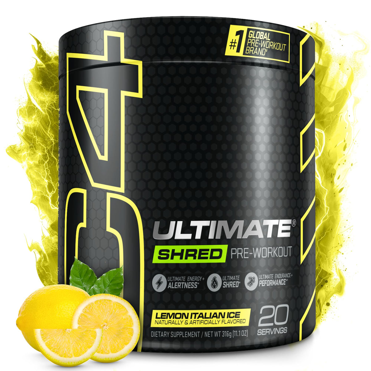 Pre Workout Powder Fat Burner Supplement With Ginger Root Extract 20 Servings J827269