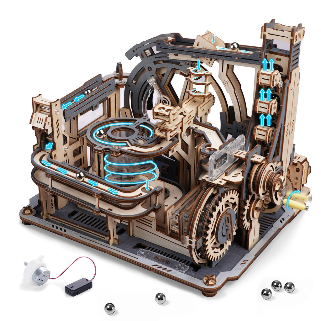 Motorized Wooden 3D Puzzle Marble Run Model V94107