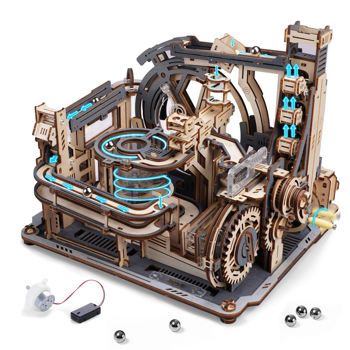 Motorized Wooden 3D Puzzle Marble Run Model V94107