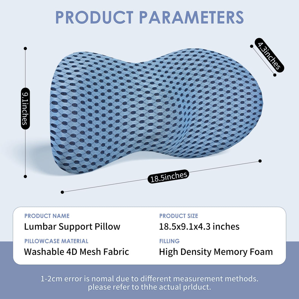 Blue Ergonomic Lumbar Support Pillow S8727