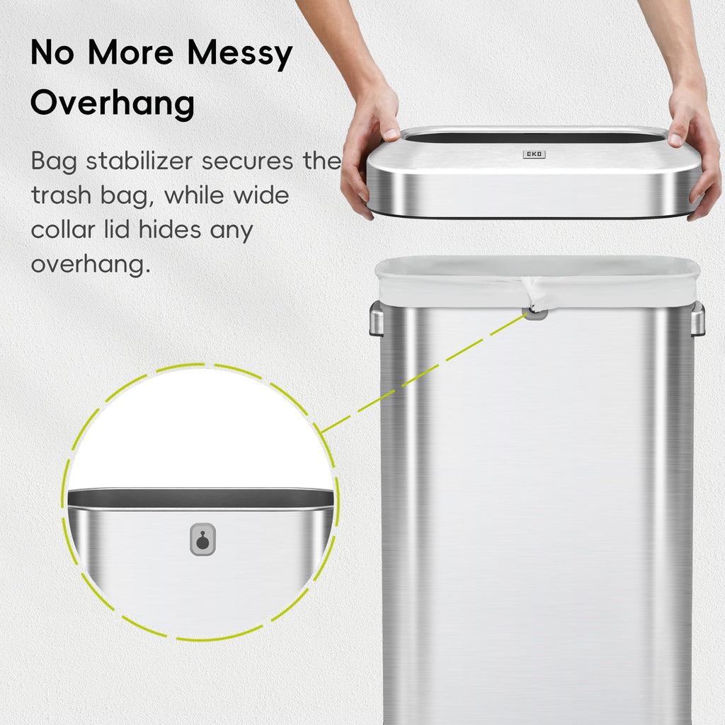 24 Gallon 90 Liter Open Top Stainless Steel Slim Trash Can F46173
