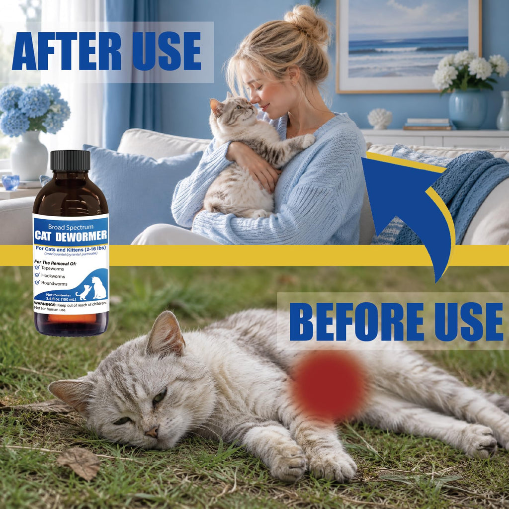 Cat Dewormer Liquid 100 mL with Oral Syringe A44945