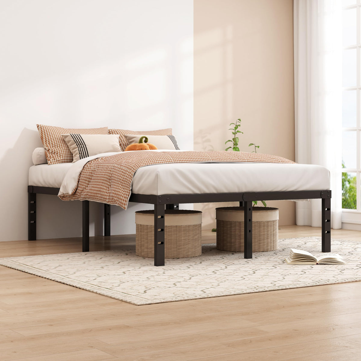 Queen Size 18 Inch Metal Bed Frame F52289
