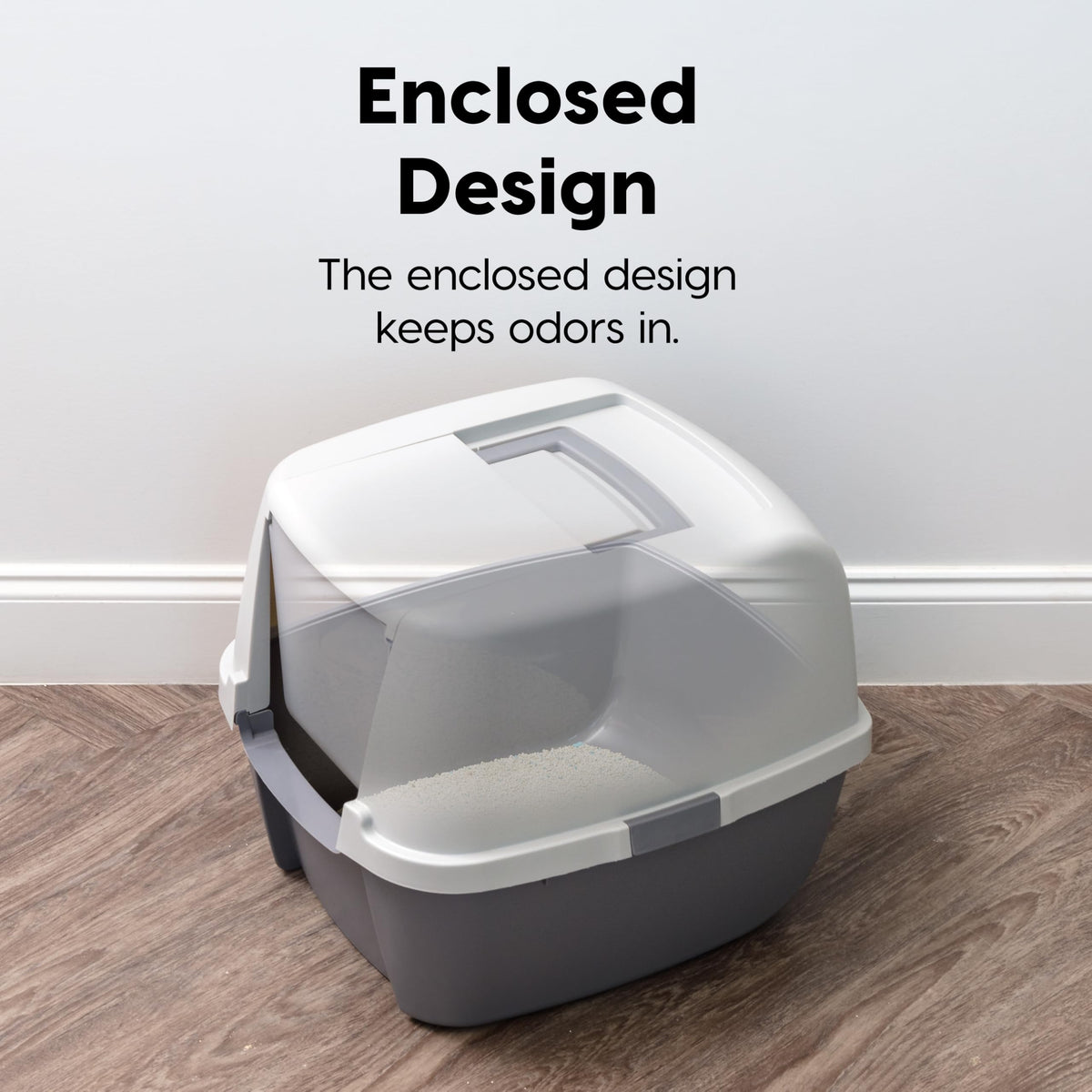 Large Front Door Cat Litter Box Gray L3467