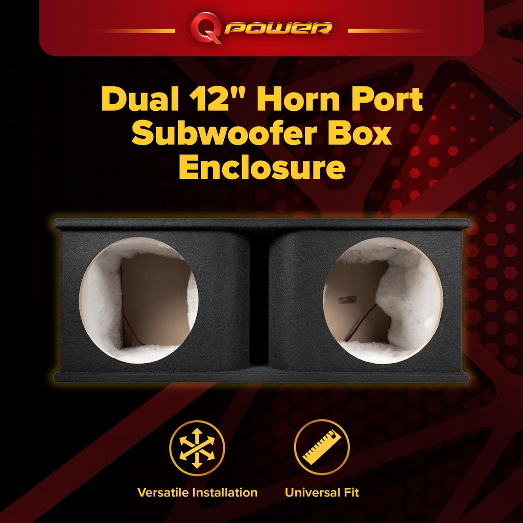 Dual 12" Horn-Ported Car Subwoofer Box V3896