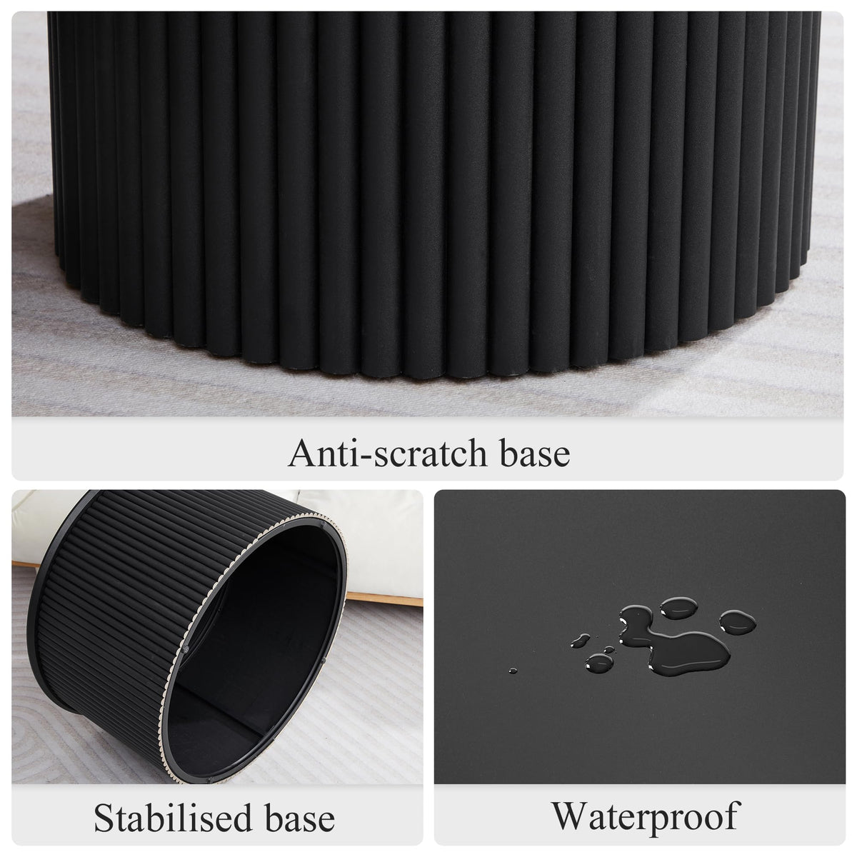 Fluted Round Nesting Coffee Table Set of 2 V74607
