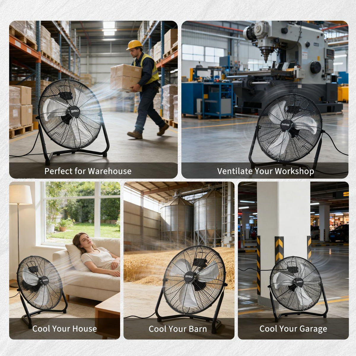 20 Inch 3 Speed High Velocity Industrial Floor Fan J80959