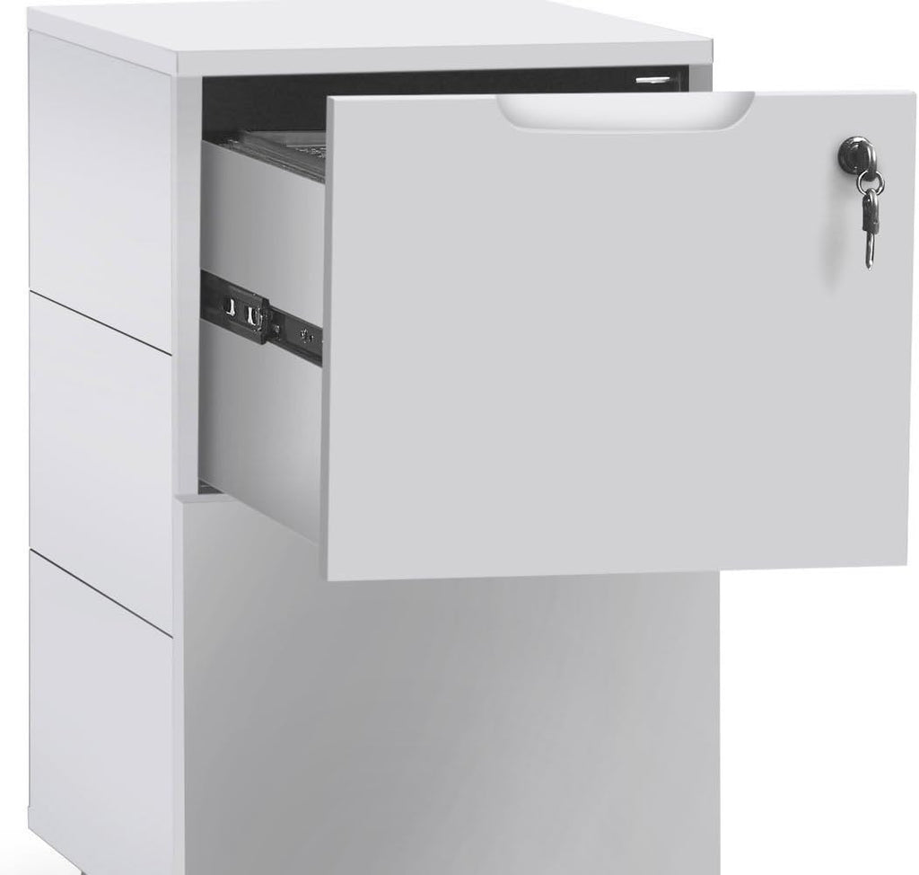 White 2 Drawer Mobile Pedestal J894324