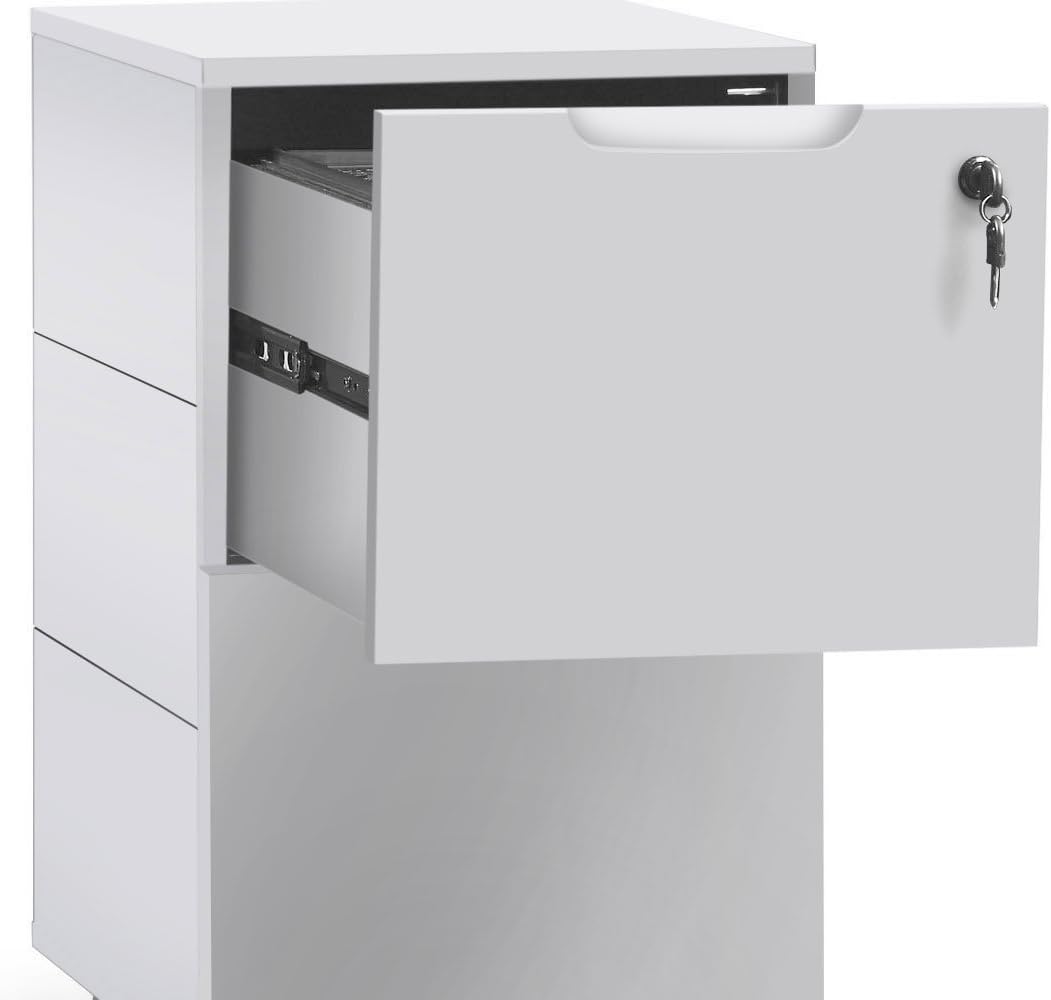 White 2 Drawer Mobile Pedestal J894324