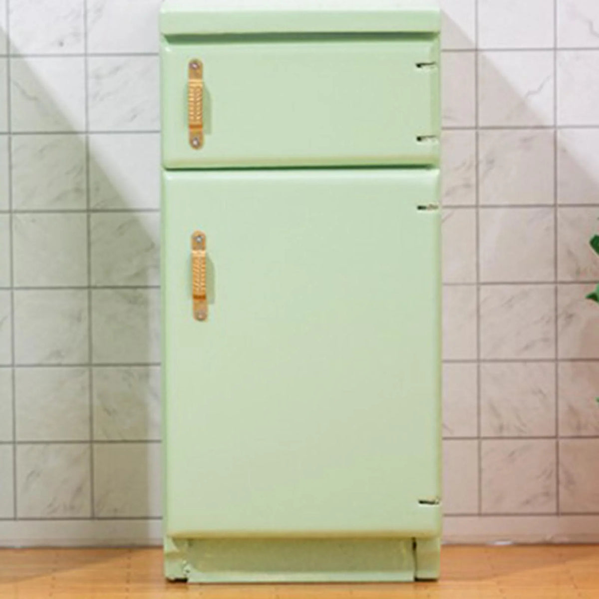 Light Green 1:12 Scale Birch Wood Dollhouse Fridge Furniture Set C820761