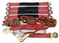 4 Axle Ratchet Tie Down Straps Tow Kit Red I7498