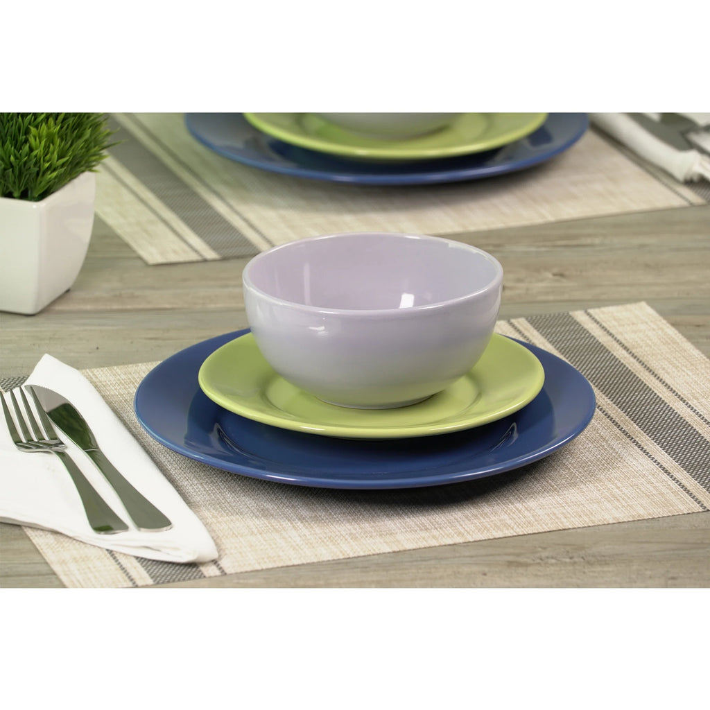 12-Piece Round Stoneware Dinnerware Set Y3291
