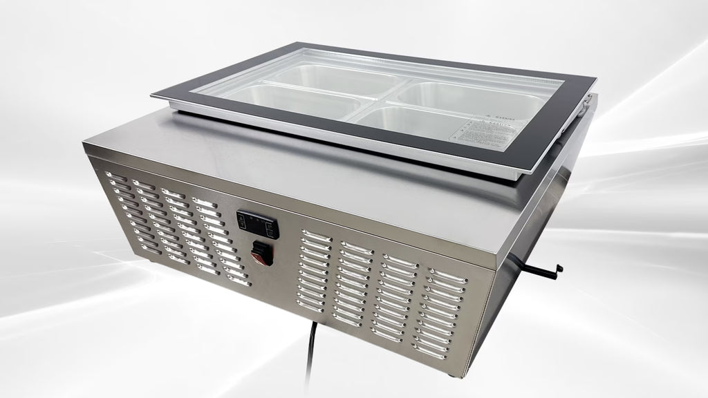 4 pan Countertop Gelato Ice Cream Display V74362