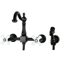 Oil Rubbed Bronze Wall Mount Kitchen Faucet with Brass Sprayer R737129