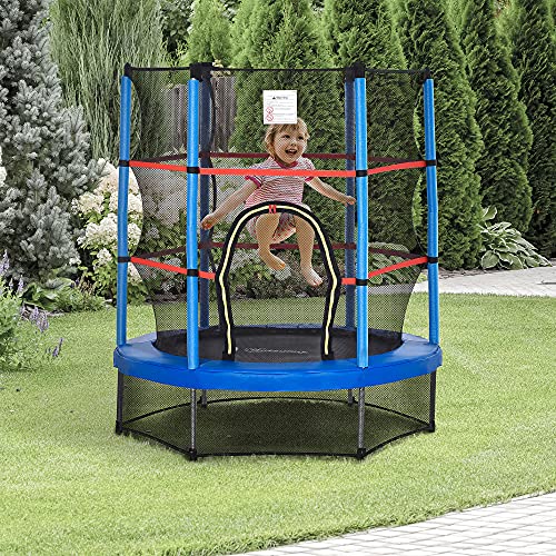 Kids Trampoline with Enclosure Net, Springless Design, Safety Pad and Steel Frame P590213