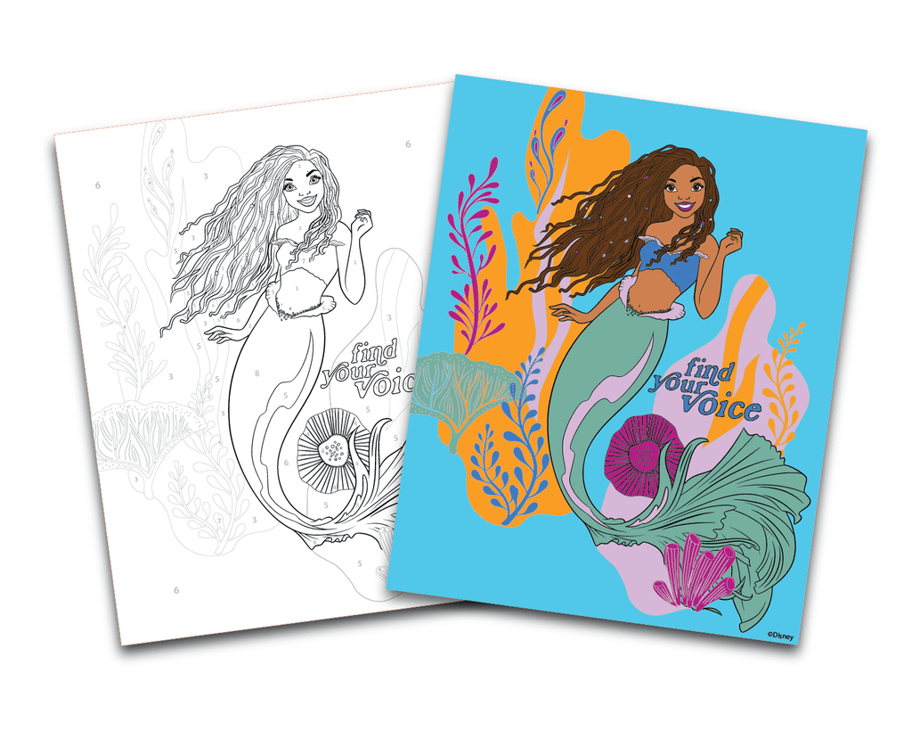 Disney Little Mermaid Color by Number Coloring Set U425249