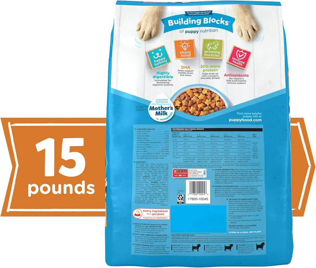 15 lb Bag Dry Puppy Food with Real Chicken I48057