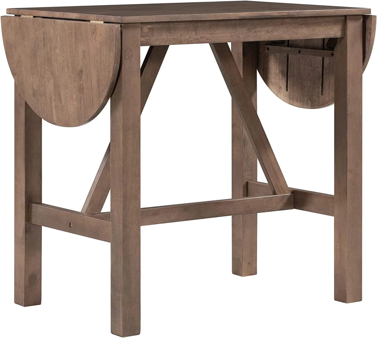 3-Piece Wood Counter Height Dining Table Set with 2 Upholstered Chairs and Drop Leaf A556