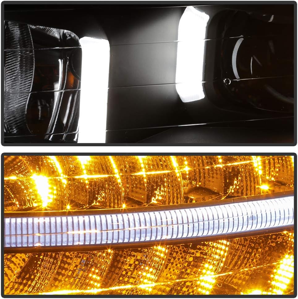 LED Signal DRL Tube Projector Headlights Headlamps Driver & Passenger Side H603852