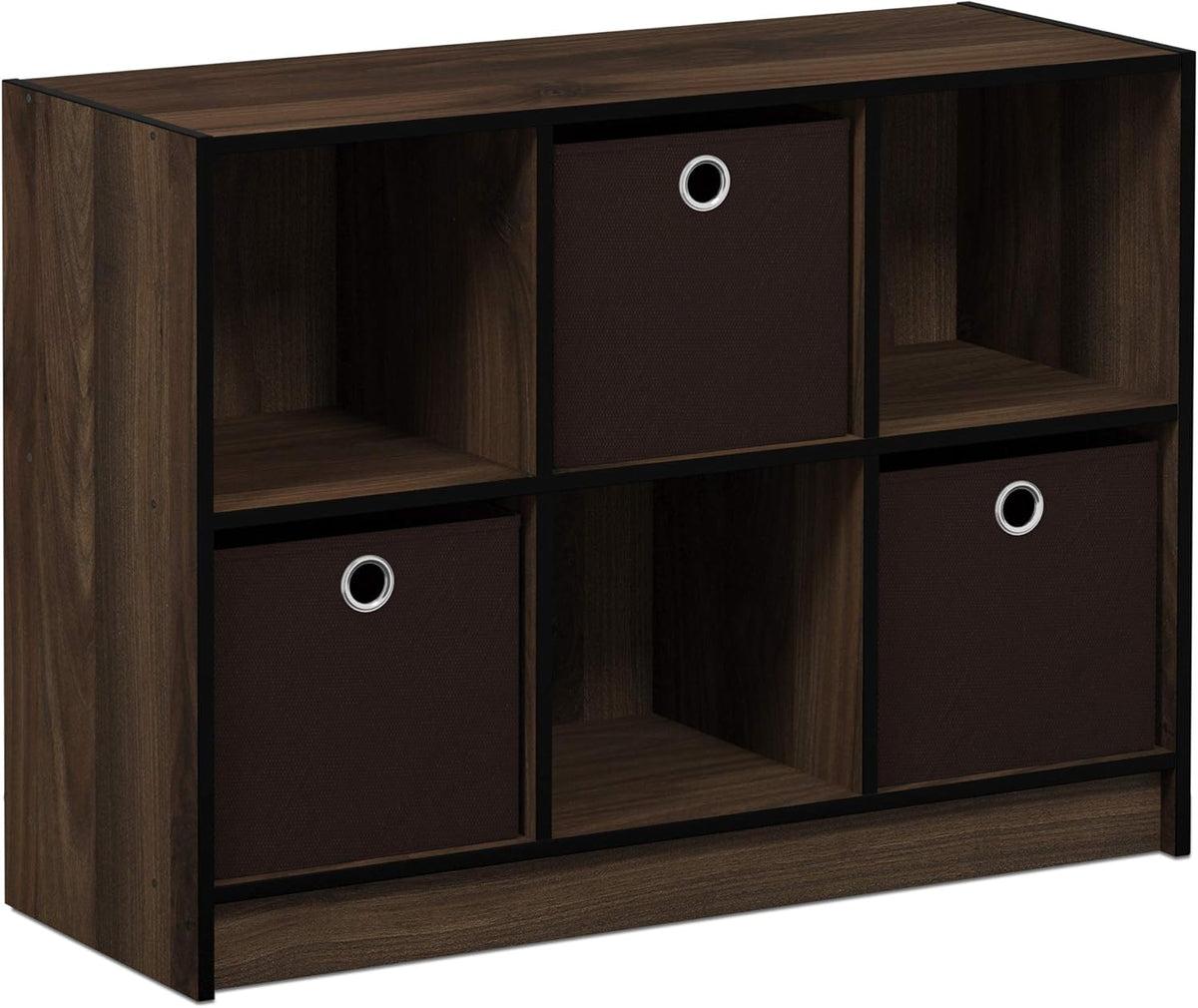 3x2 Bookcase Storage with Bins, Light Cherry/Ivory C61975