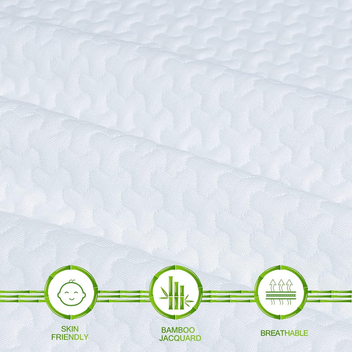 Queen Size Bamboo Rayon Zippered Mattress Protector Cover D251985