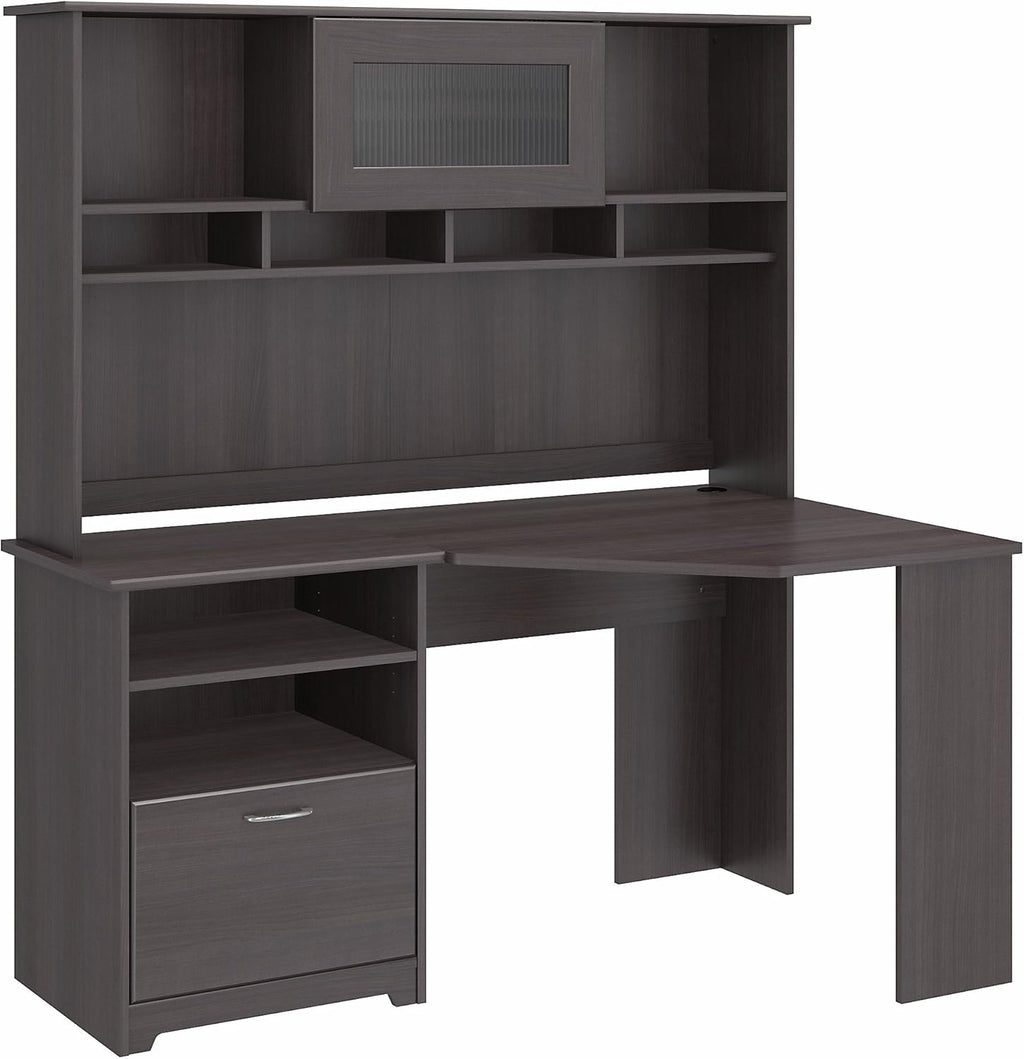 White Corner Desk with Hutch Q7330