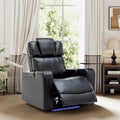 Dark Blue Power Recliner with Cup Holder Bluetooth Speaker LED Lights USB Ports Tray Table Storage P77686