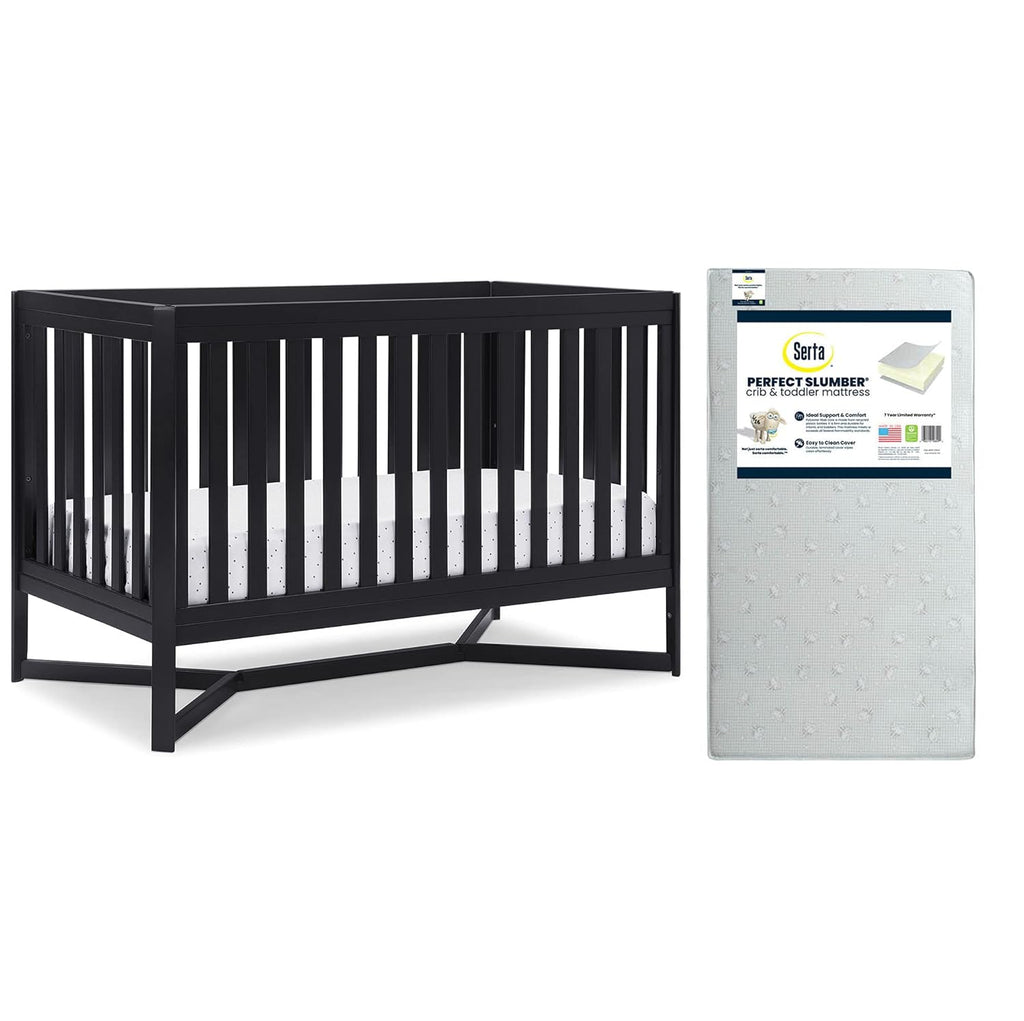 4-in-1 Convertible Crib and Dual Sided Crib & Toddler Mattress Z25490