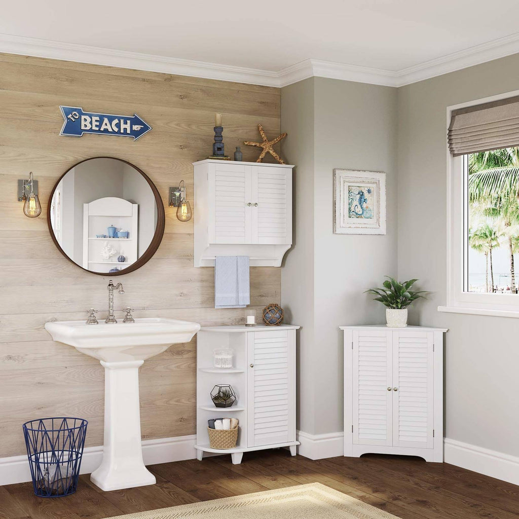 White 3-Shelf Corner Cabinet Z26666