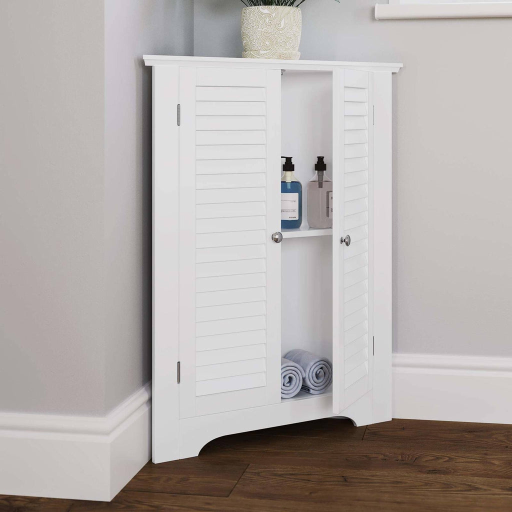 White 3-Shelf Corner Cabinet Z26666