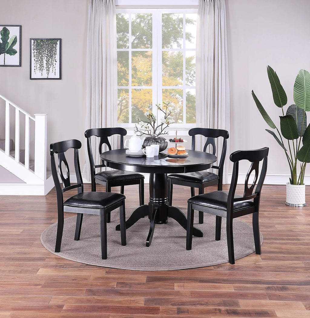 5pc Round Dining Table Set with 4 Cushioned Chairs Y933123