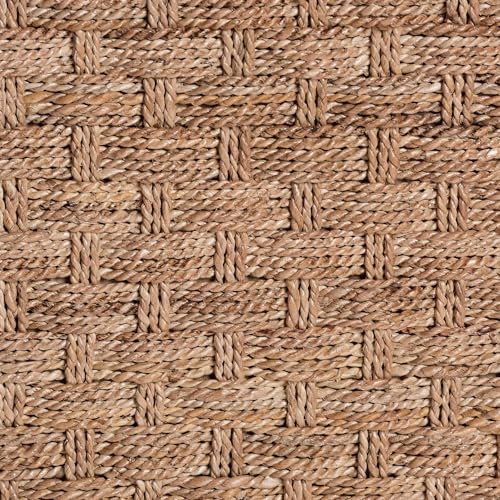 Handwoven Seagrass Coffee Table with Open Shelf L39076