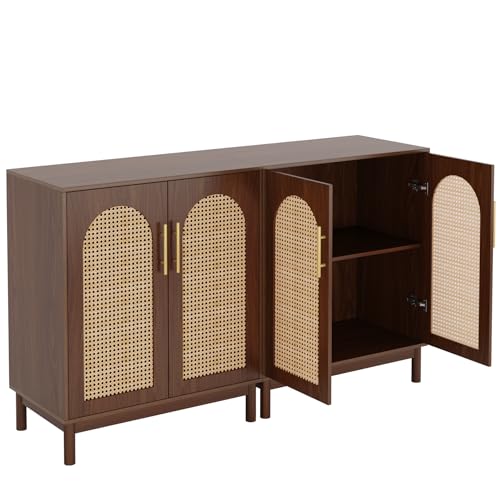Set of 2 Rattan Sideboard Buffet with Storage Z9874