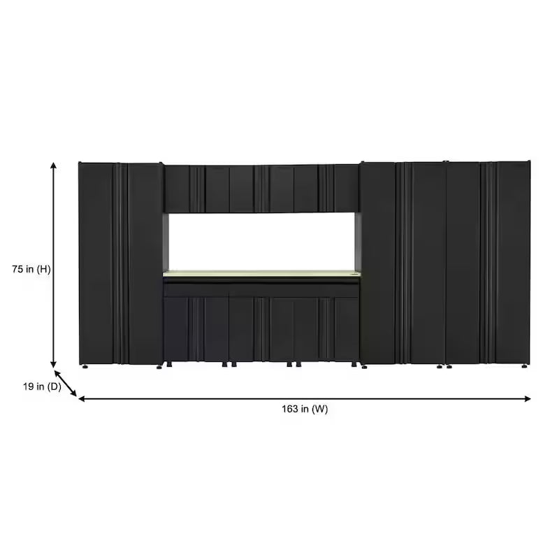 10-Piece Welded Steel Garage Storage System in Black A6725