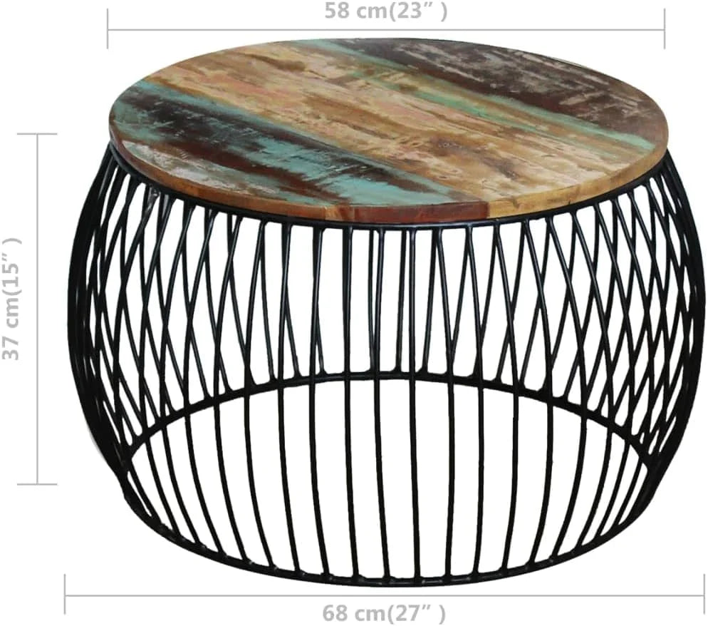 Round Wood Coffee Table with Curved Frame S320738