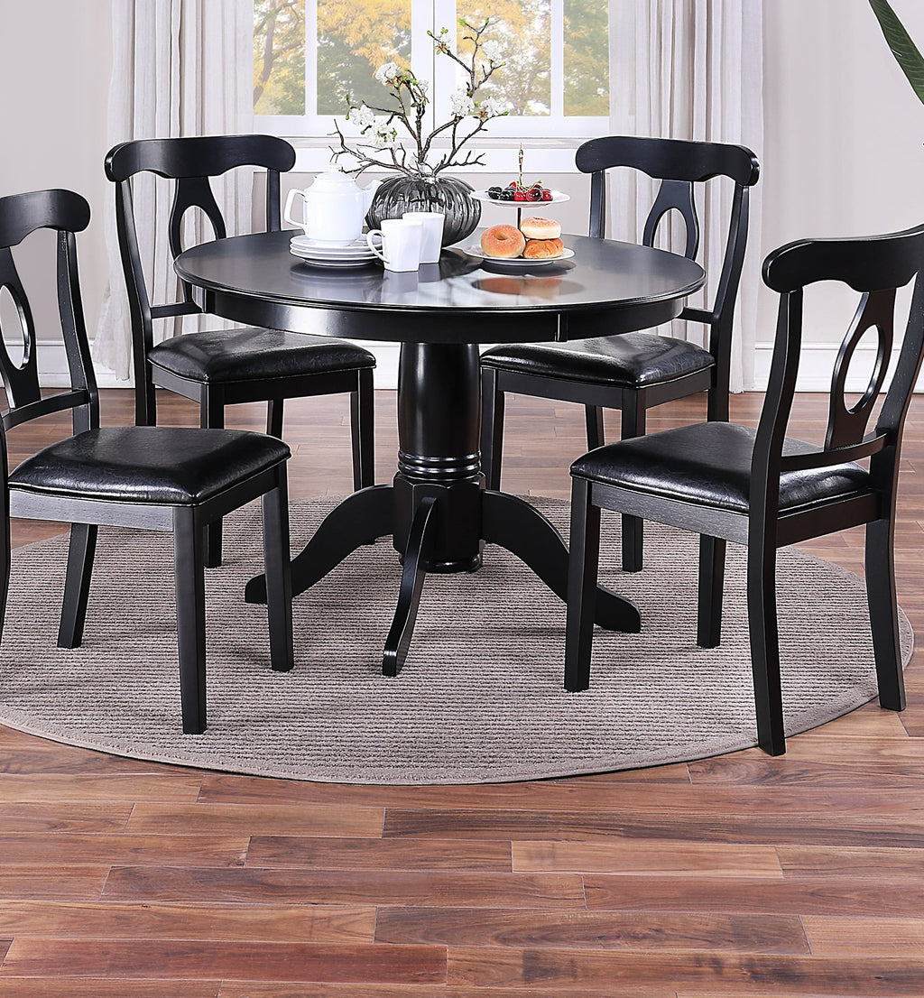 5pc Round Dining Table Set with 4 Cushioned Chairs Y933123