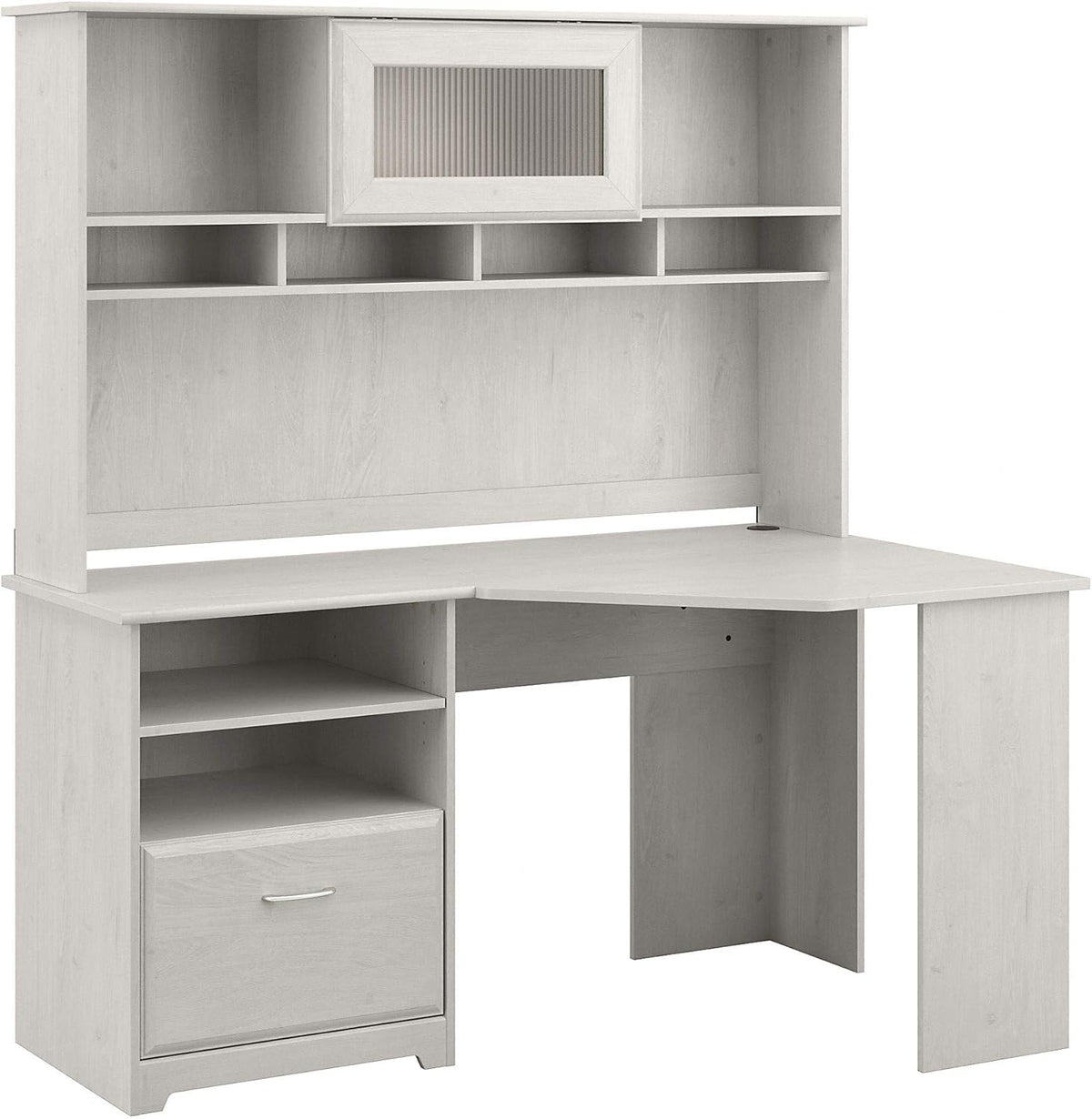 White Corner Desk with Hutch Q7330